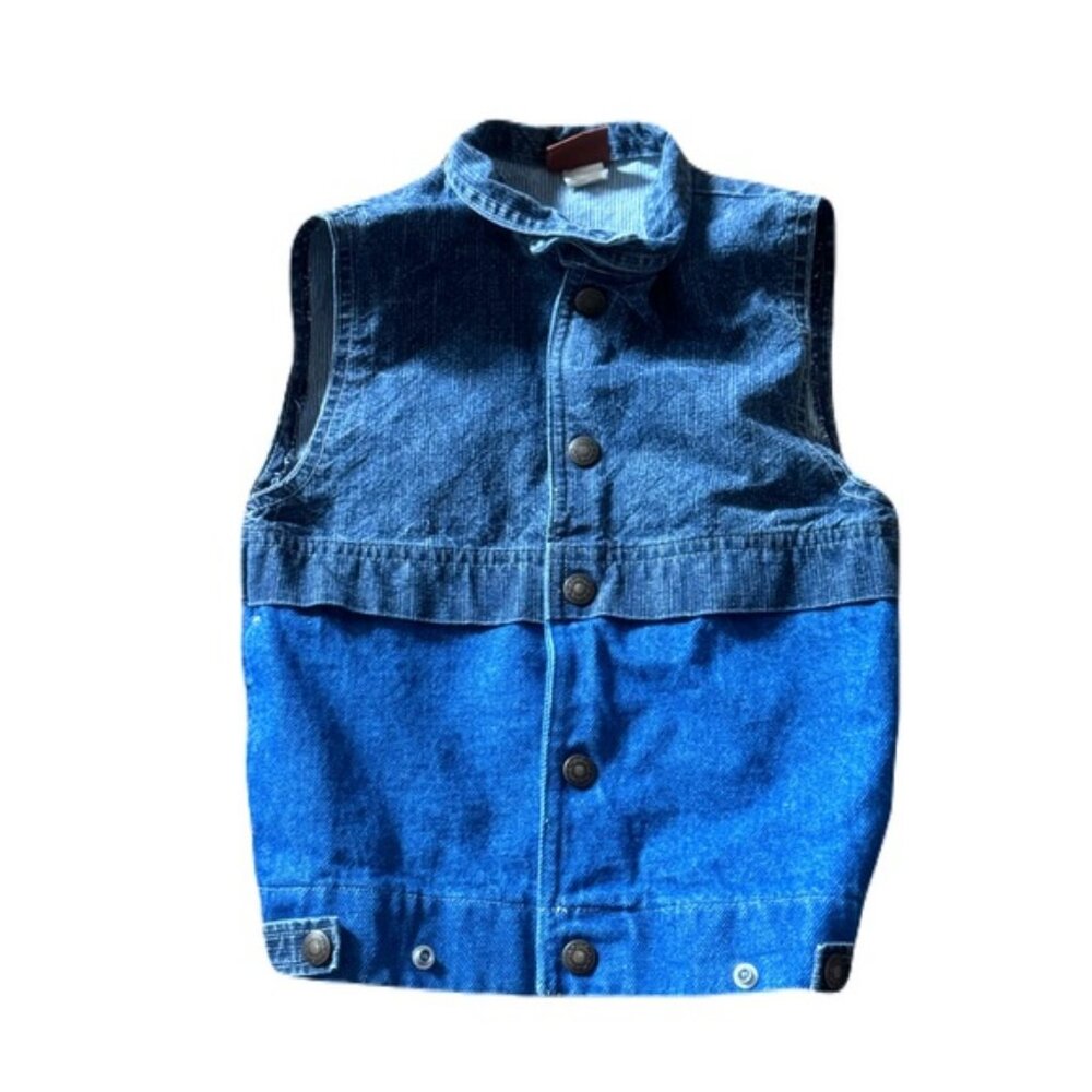 Wrangler Kids Denim Vest Jean Button Up Size S (6-8)